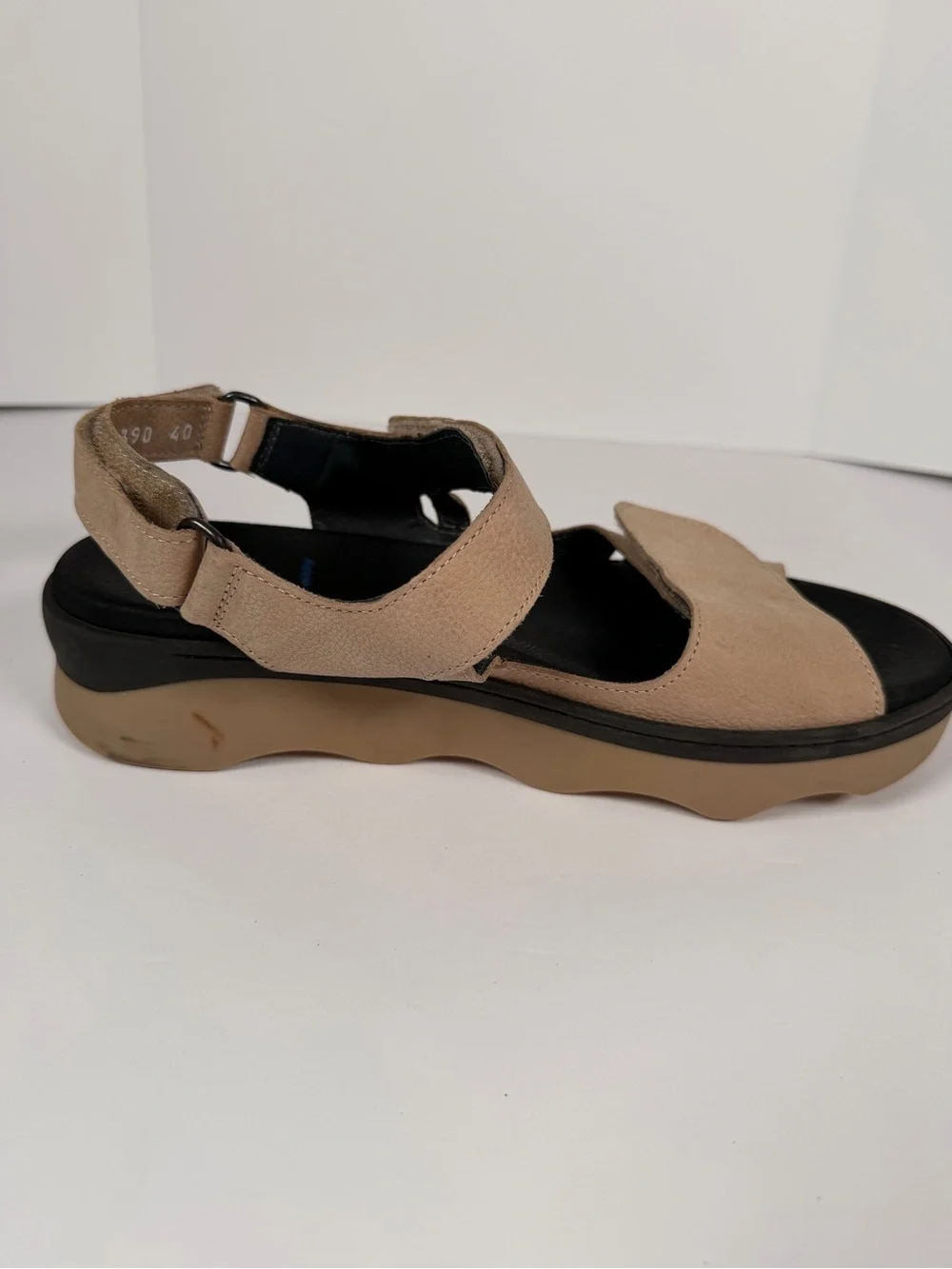 Wolky Sandals Womens Medusa Slingback Beige Leather Hook And Loop Size 40 US 9